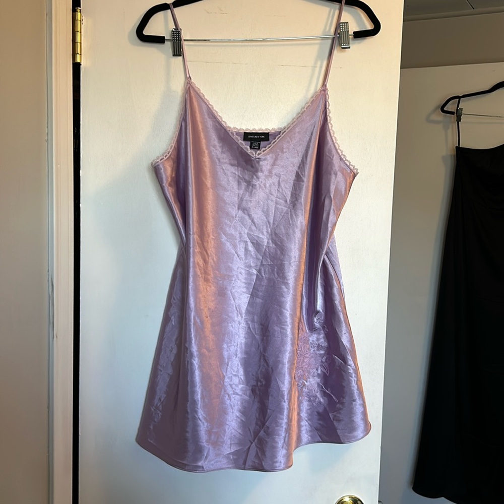 Lilac slip dress with lace